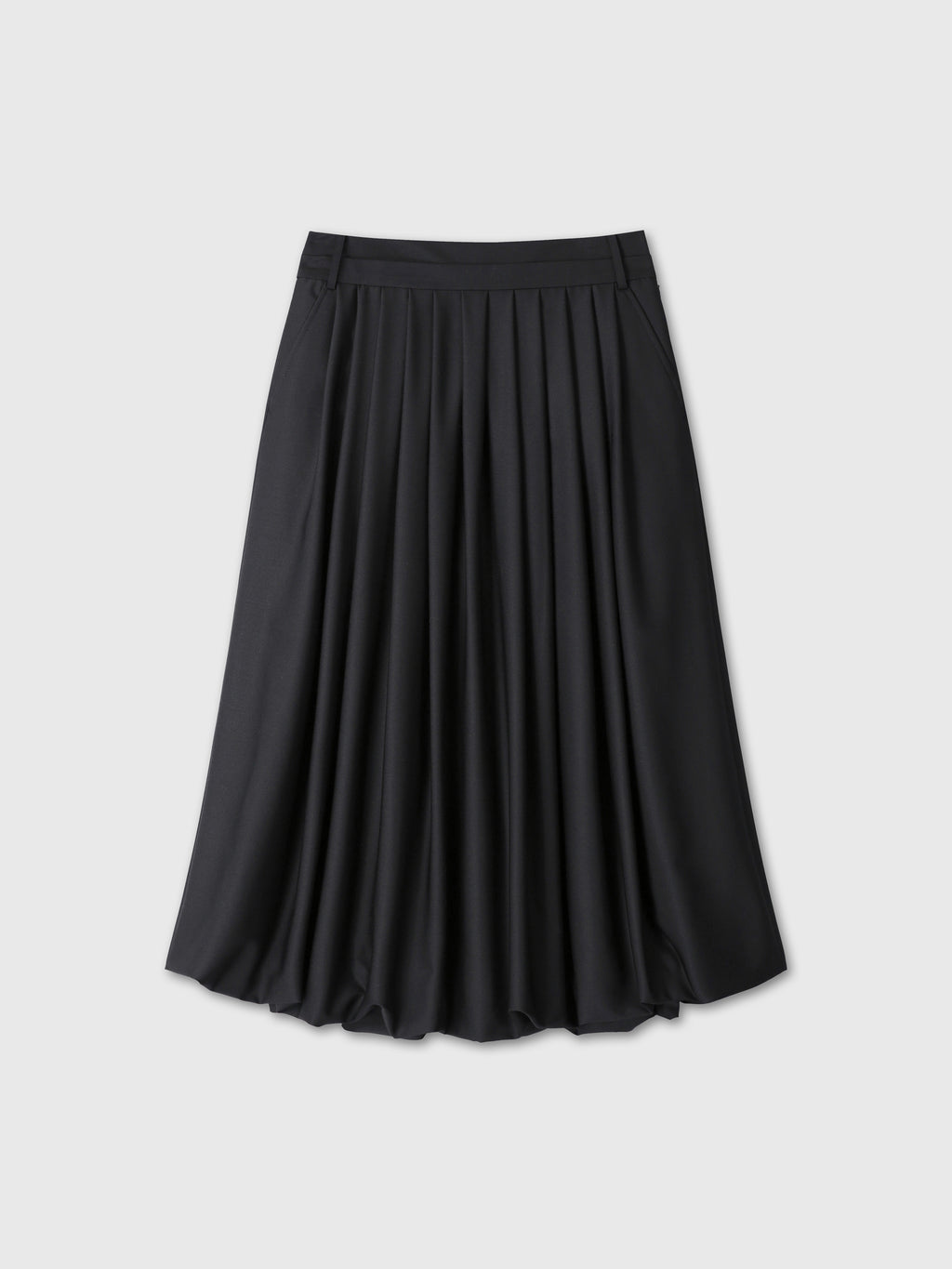 (W) WOOL BALLOON SKIRT_ BLACK