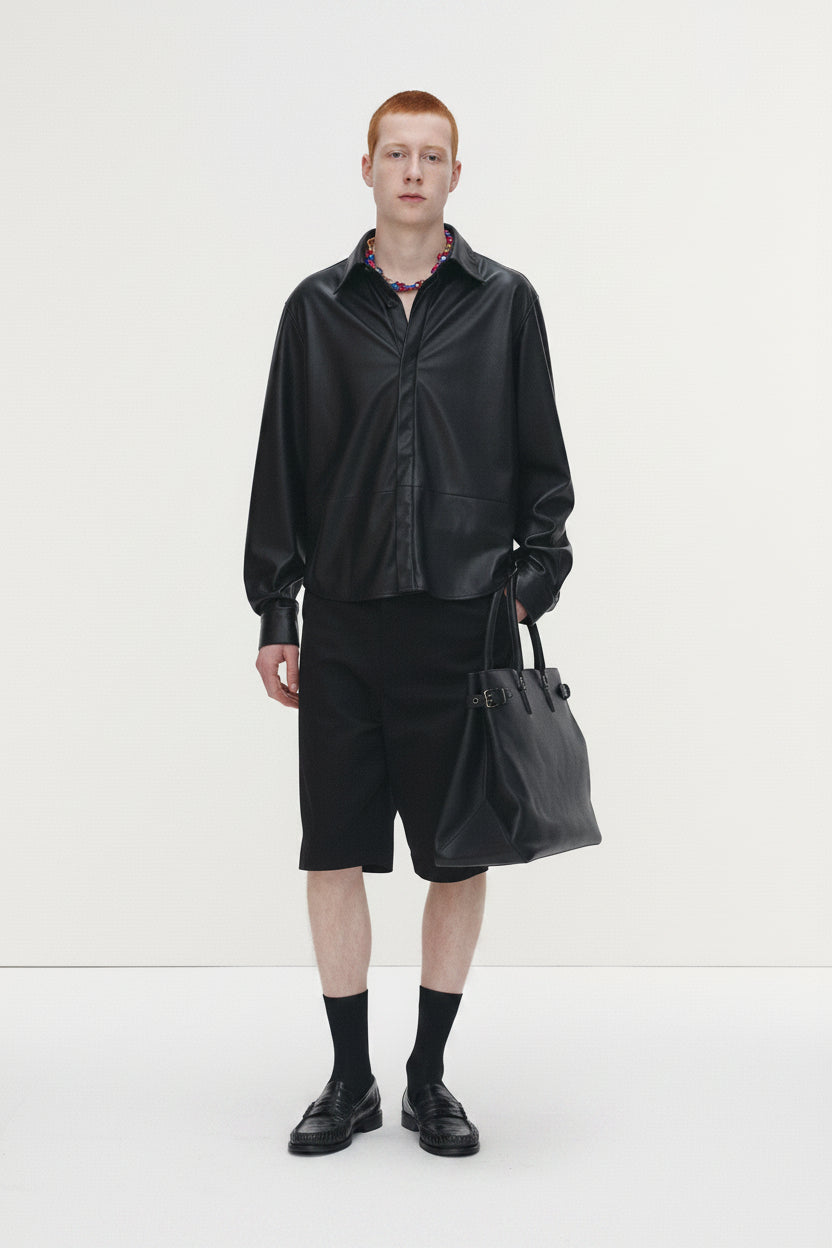 C/P BAGGY CHINO BERMUDA_ BLACK