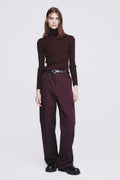 High Density Curved Multi-Pocket Pants_ Dark Burgundy