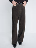 WIDE-LEG SPLIT SUEDE PANTS_ MOCHA BROWN