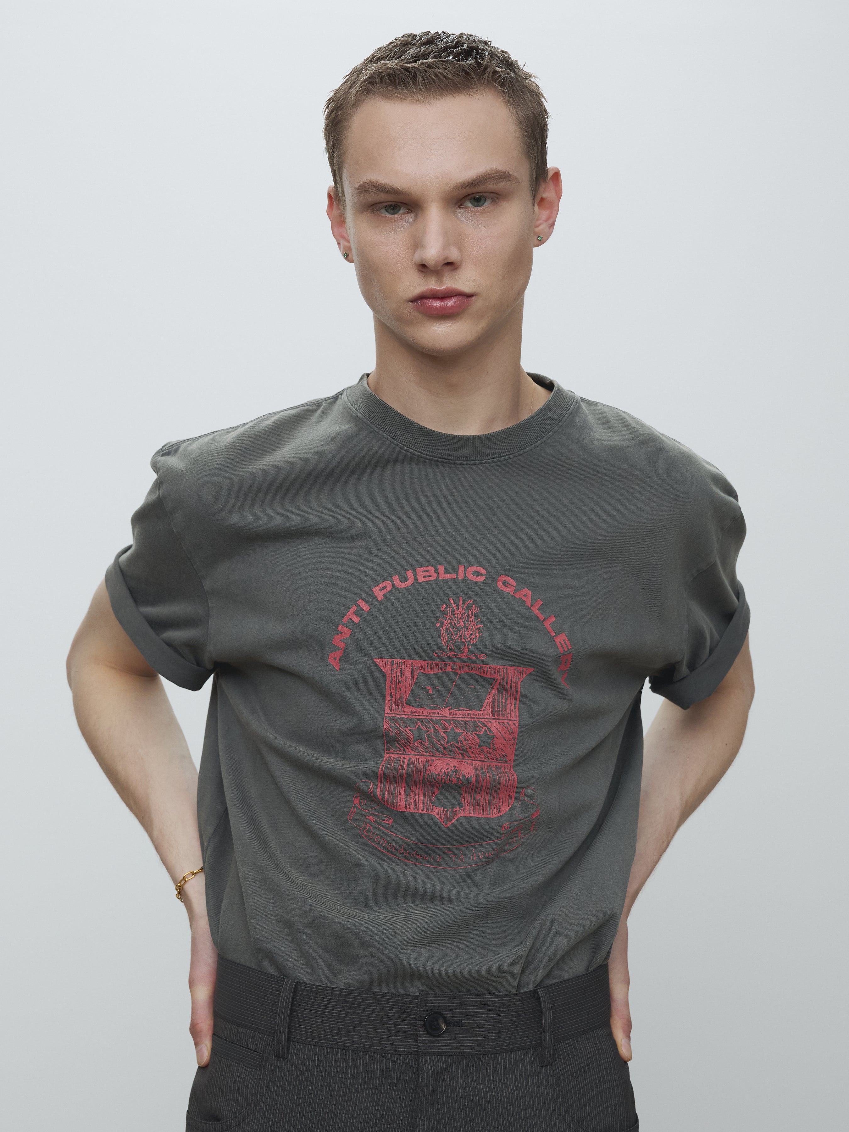 ANTI GALLERY GARMENT DYED T-SHIRT_ FADED CHARCOAL