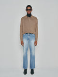Italian Fabric Brushed Mohair Polo knit_ Mocha Brown