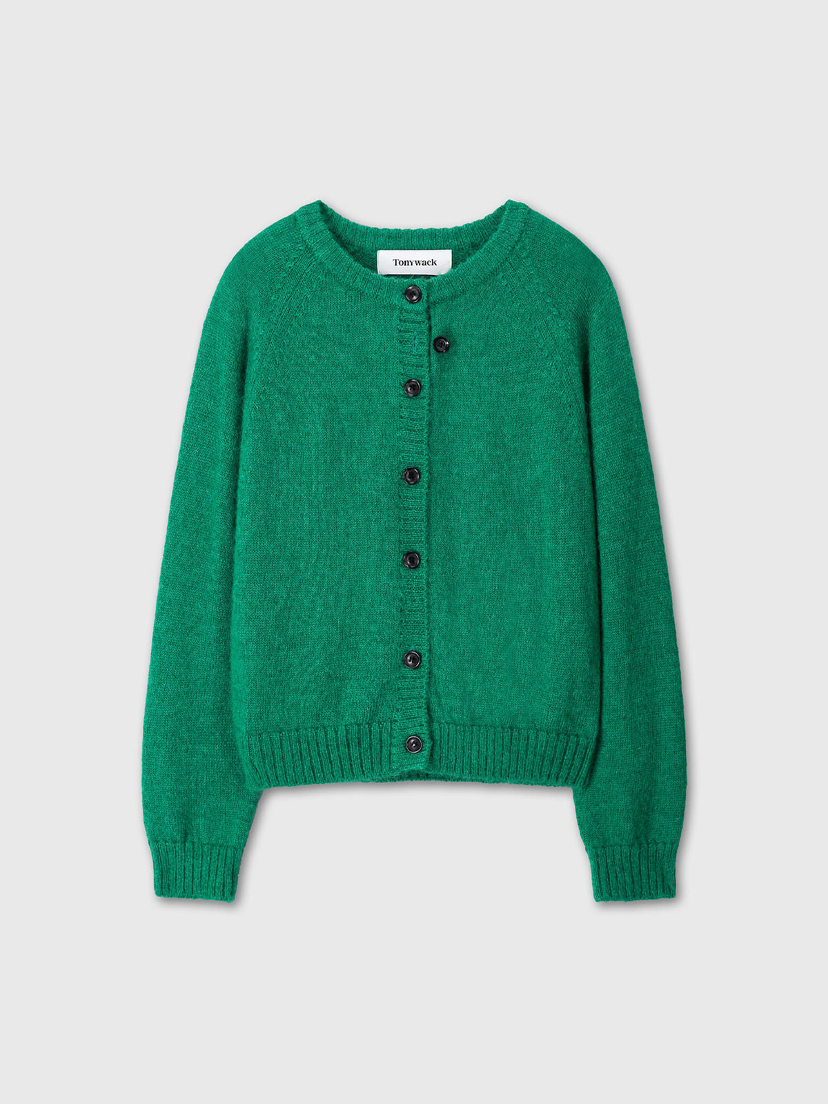(W) MOHAIR BLEND RAGLAN CARDIGAN_ GREEN