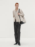 BABY ALPACA BRUSHED ZIP CARDIGAN_ ECRU