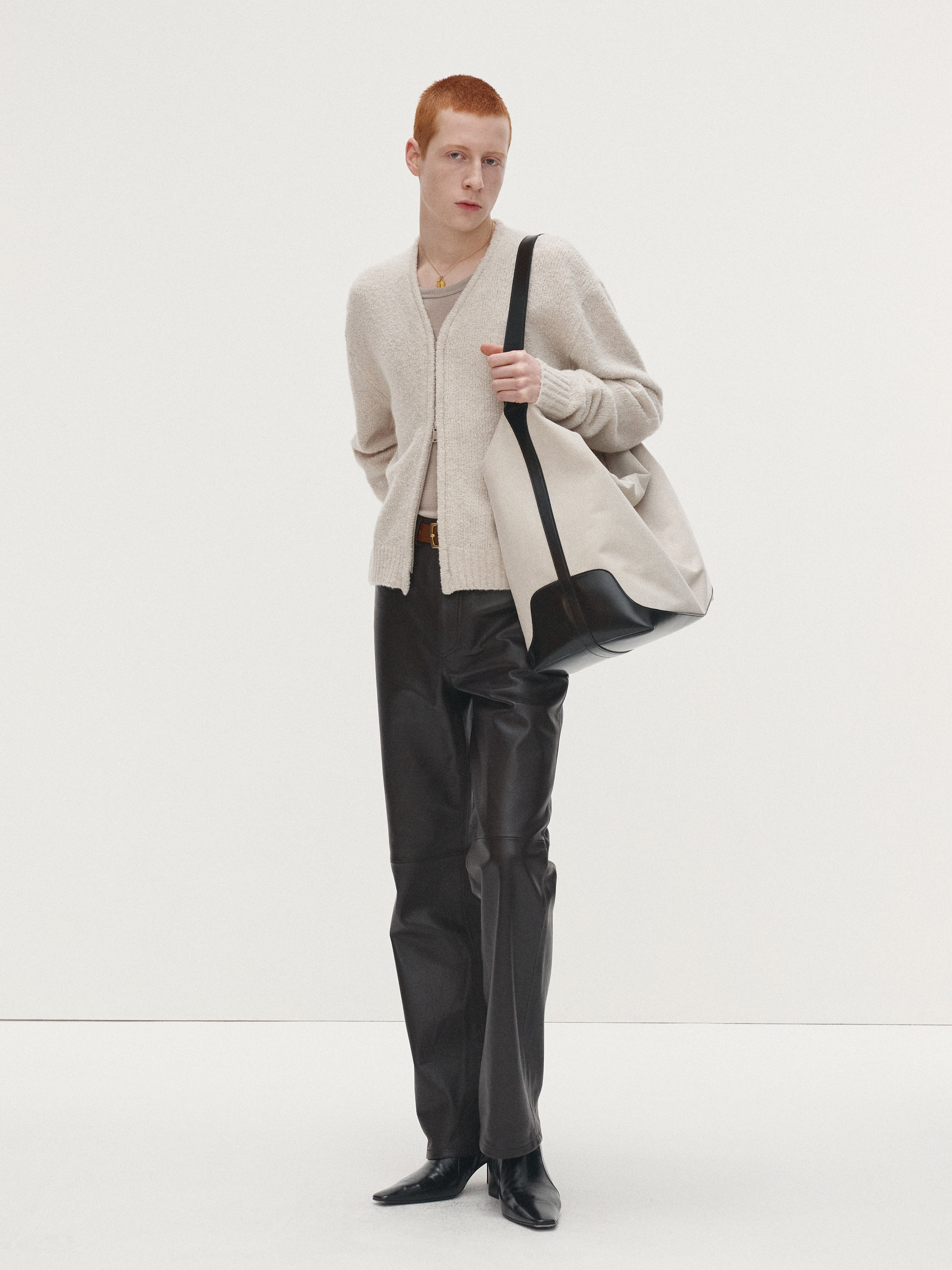 BABY ALPACA BRUSHED ZIP CARDIGAN_ ECRU
