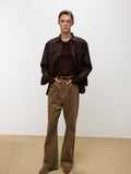 STRIPED WOOL WESTERN SHIRT_ SEPIA BROWN