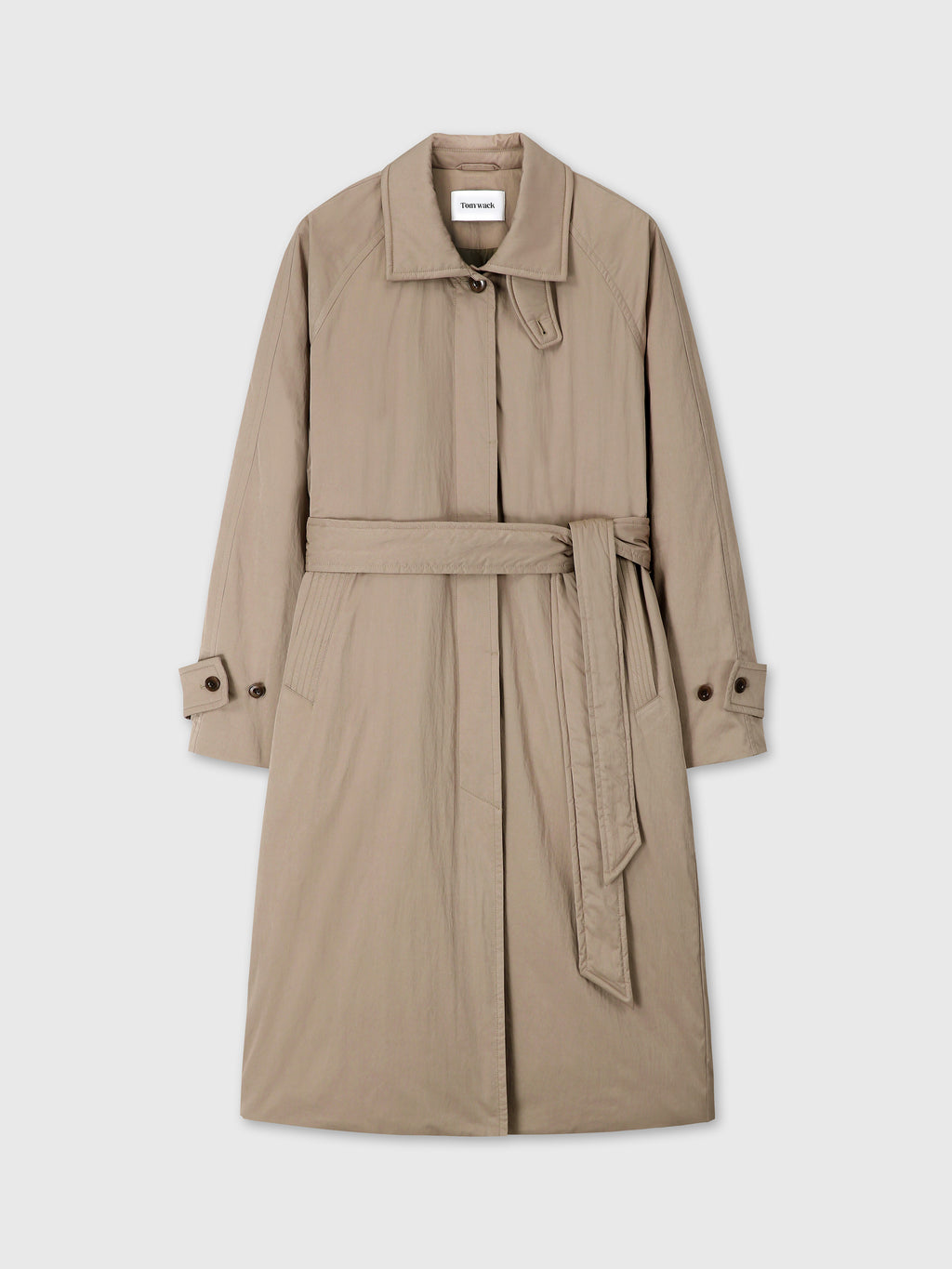 (W) TAILORED TRENCH PUFFER COAT_ BEIGE