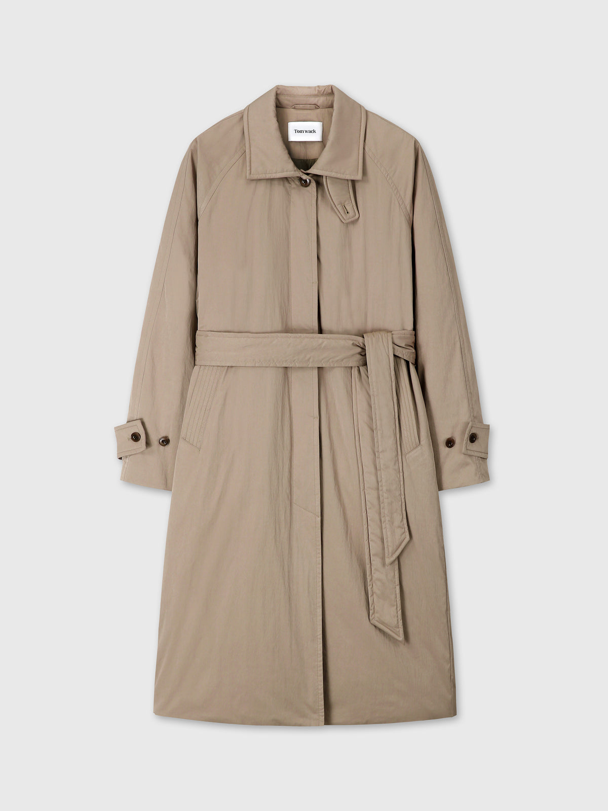 (W) TAILORED TRENCH PUFFER COAT_ BEIGE
