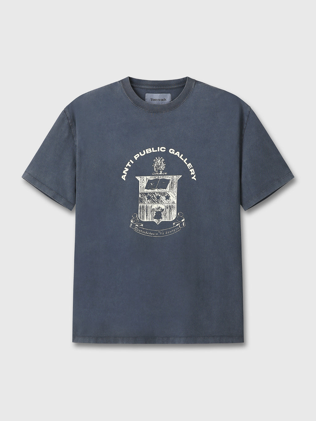 ANTI GALLERY GARMENT DYED T-SHIRT_ FADED NAVY