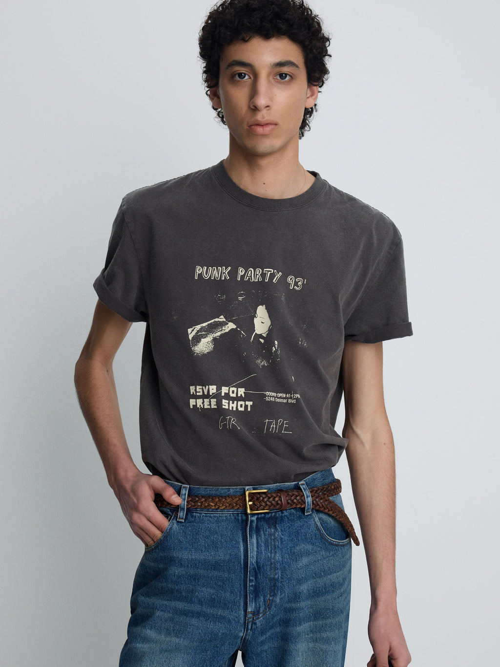 GARMENT-DYED RSVP T-SHIRT_ DUSTY BROWN