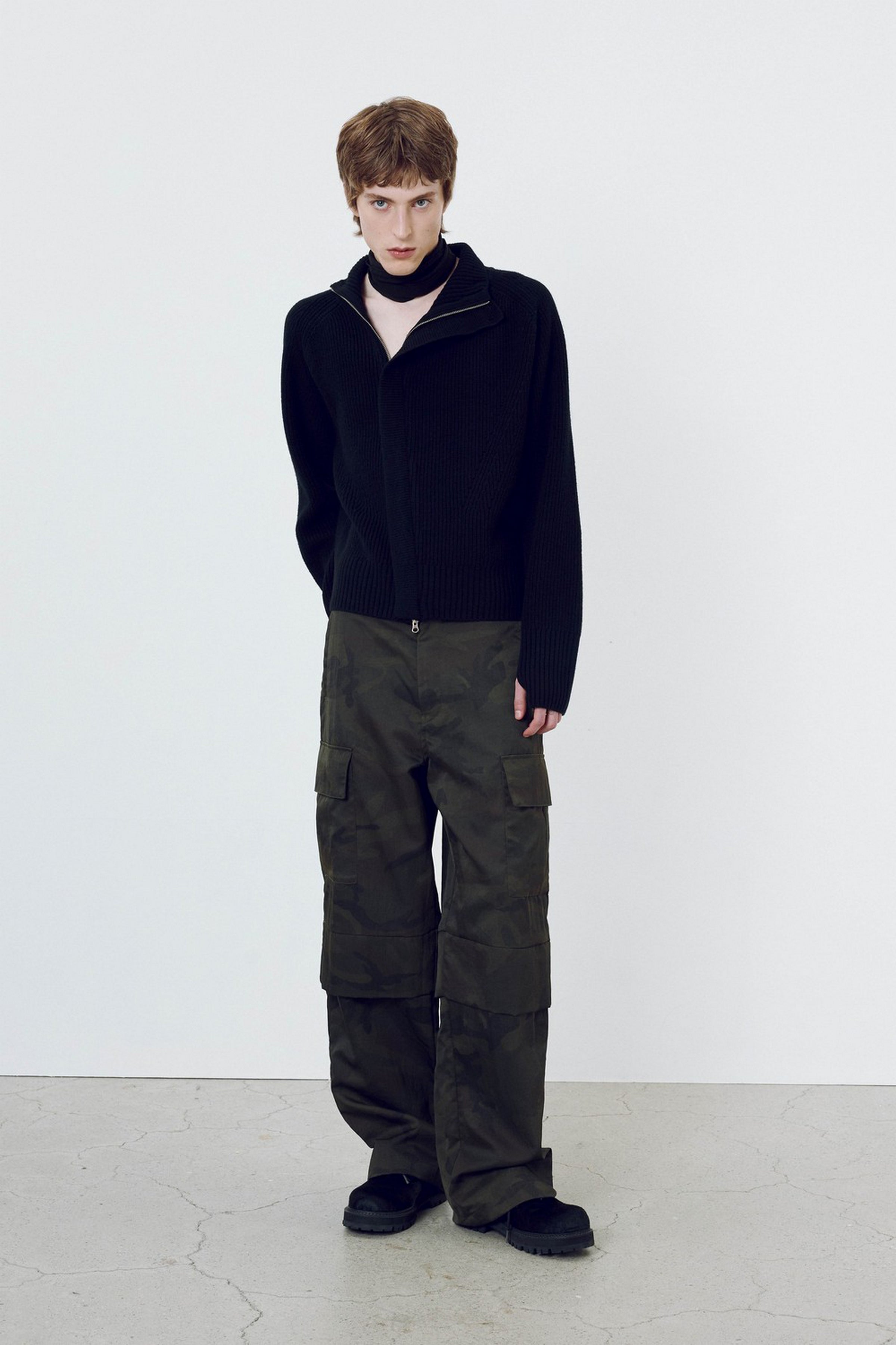 Camouflage Nylon Cargo Pants_ Dark Olive