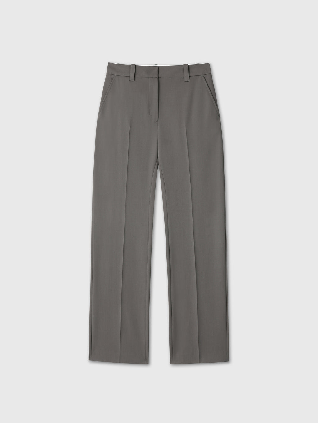 (W) WOOL OVERSIZED TROUSERS_ TAUPE GREY