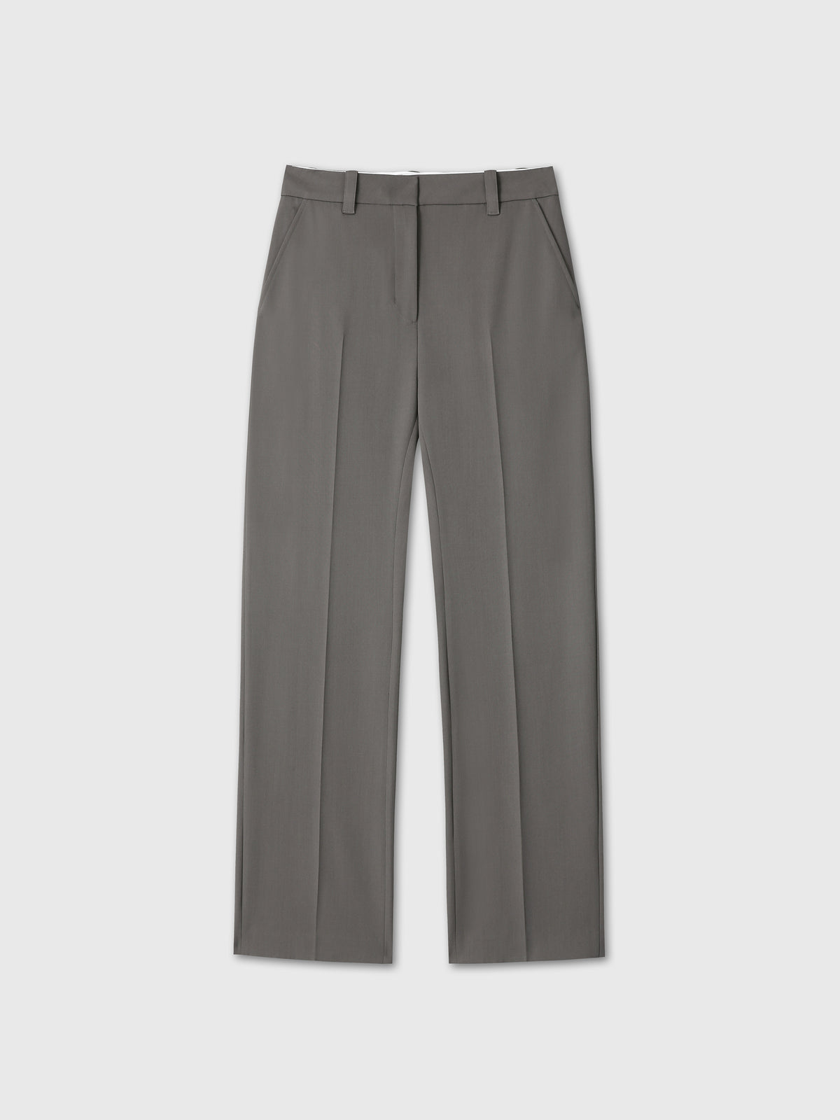(W) WOOL OVERSIZED TROUSERS_ TAUPE GREY