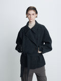 (W) WOOL ASYMMETRICAL SHORT COAT_ ANTHRACITE