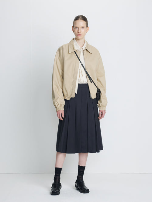 (W) COTTON TWILL BLOUSON JACKET_ BEIGE