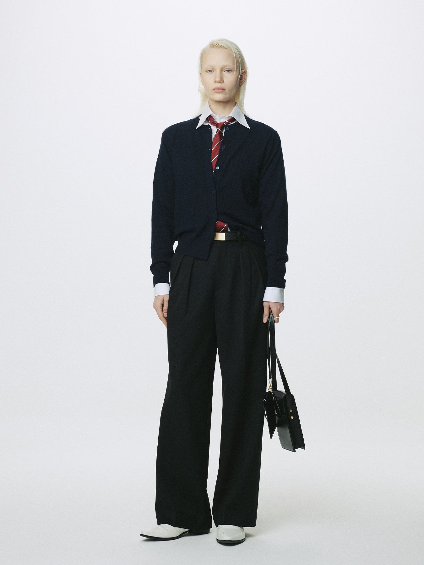 (W) GOLD TONE PLATE BUCKLE SMOOTH LEAHTER BELT_ BLACK