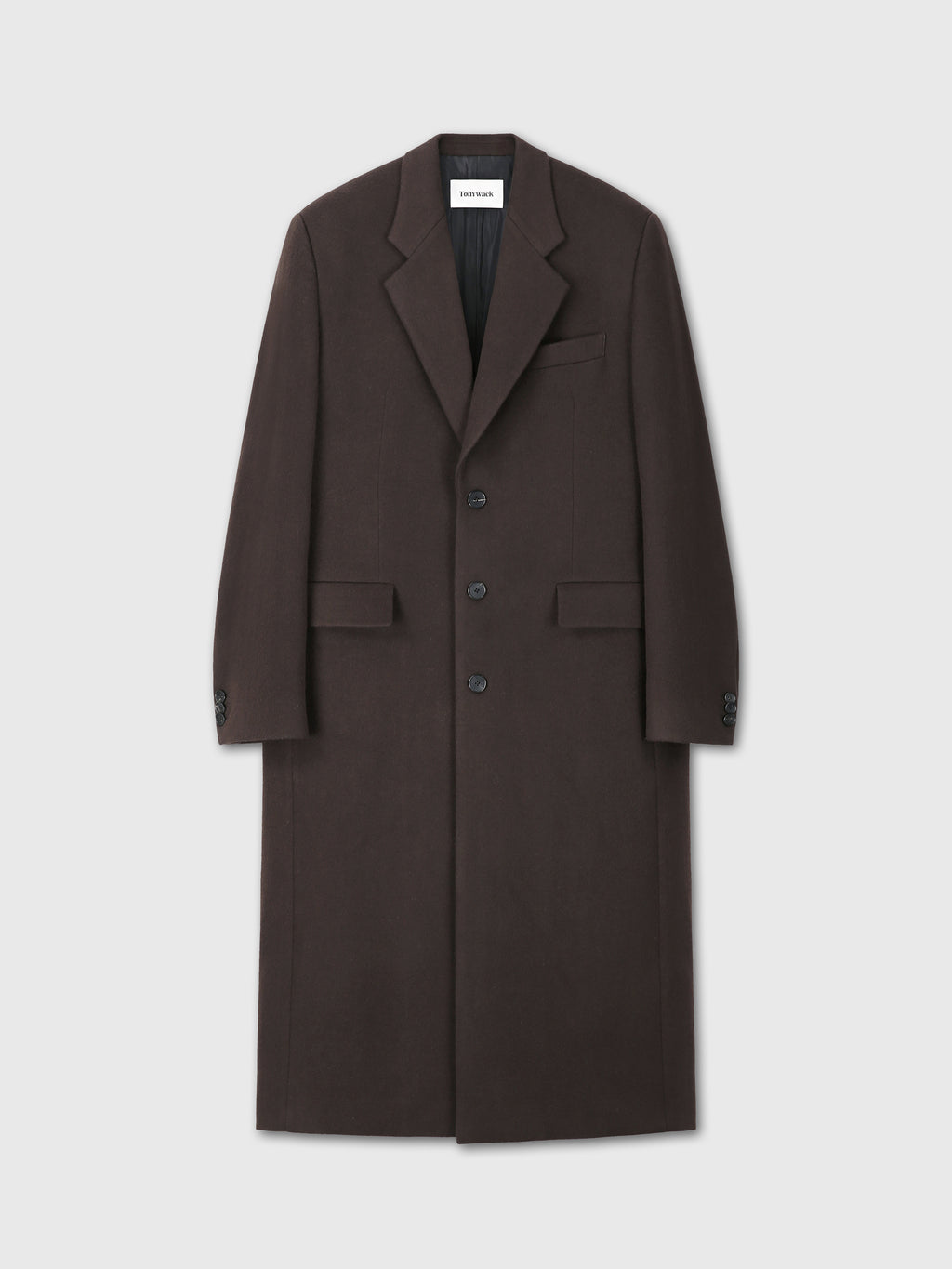 WOOL AND CASHMERE TAILORED COAT_ DEEP BROWN