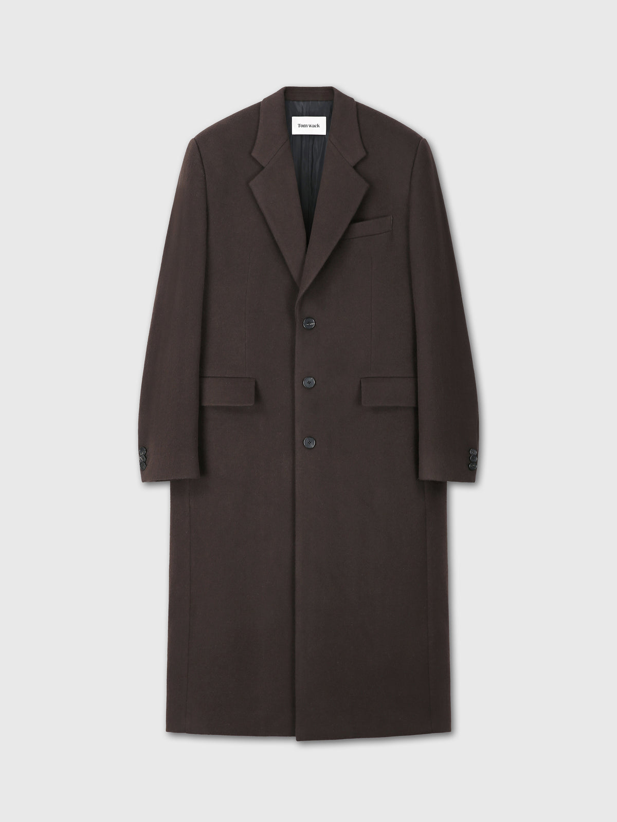 WOOL AND CASHMERE TAILORED COAT_ DEEP BROWN