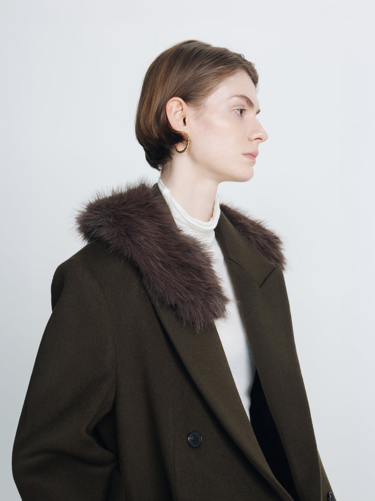 (W) FAUX FUR MUFFLER_ BROWN