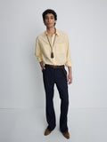 PINSTRIPED COTTON BLEND SHIRT_ PALE YELLOW