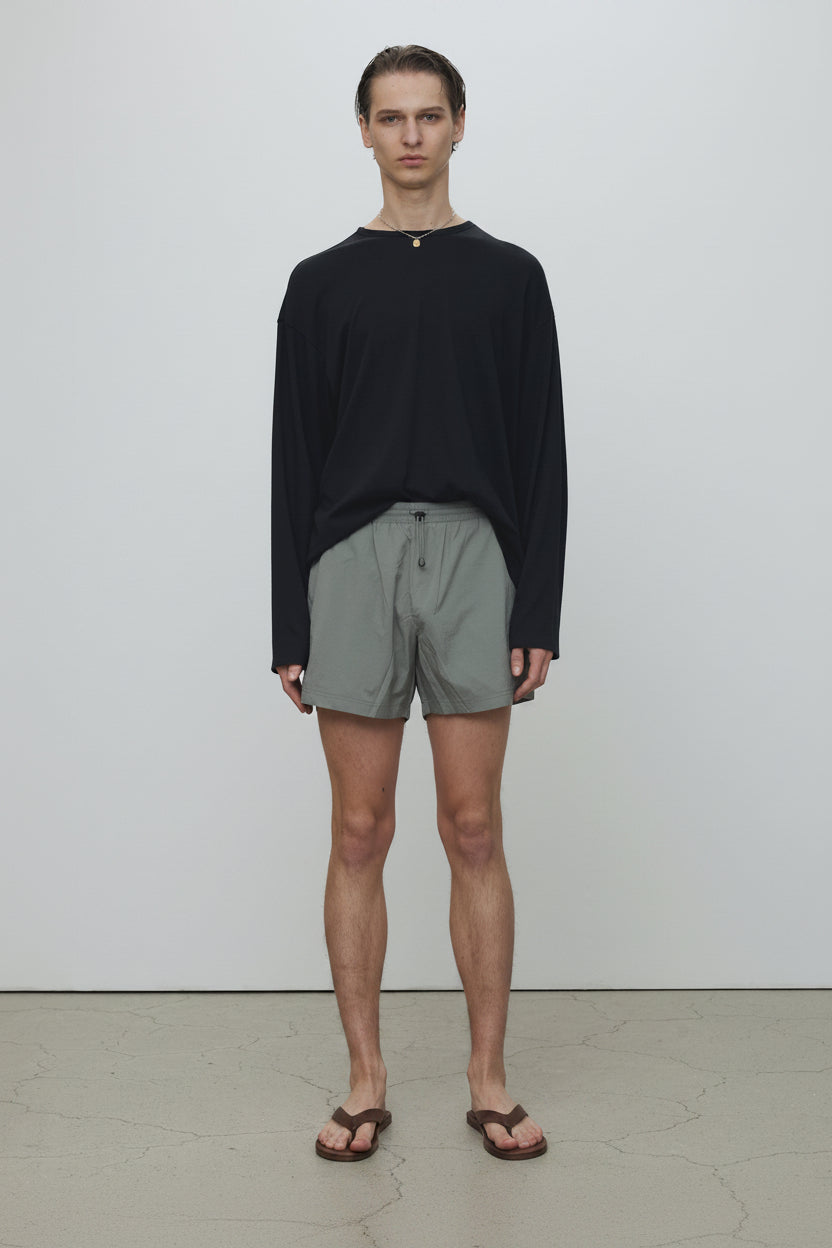 DRAWSTRING TECH SHORTS_ OLIVE GREY
