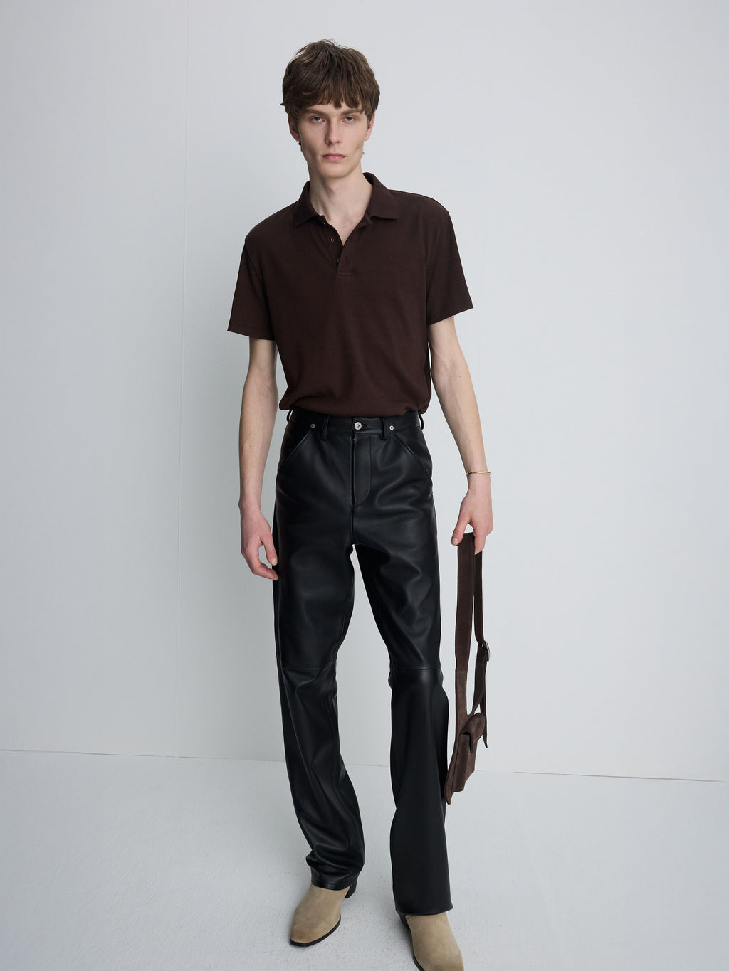 (2026/06/09 Open) SOFT RIBBED POLO SHIRT_ BROWN