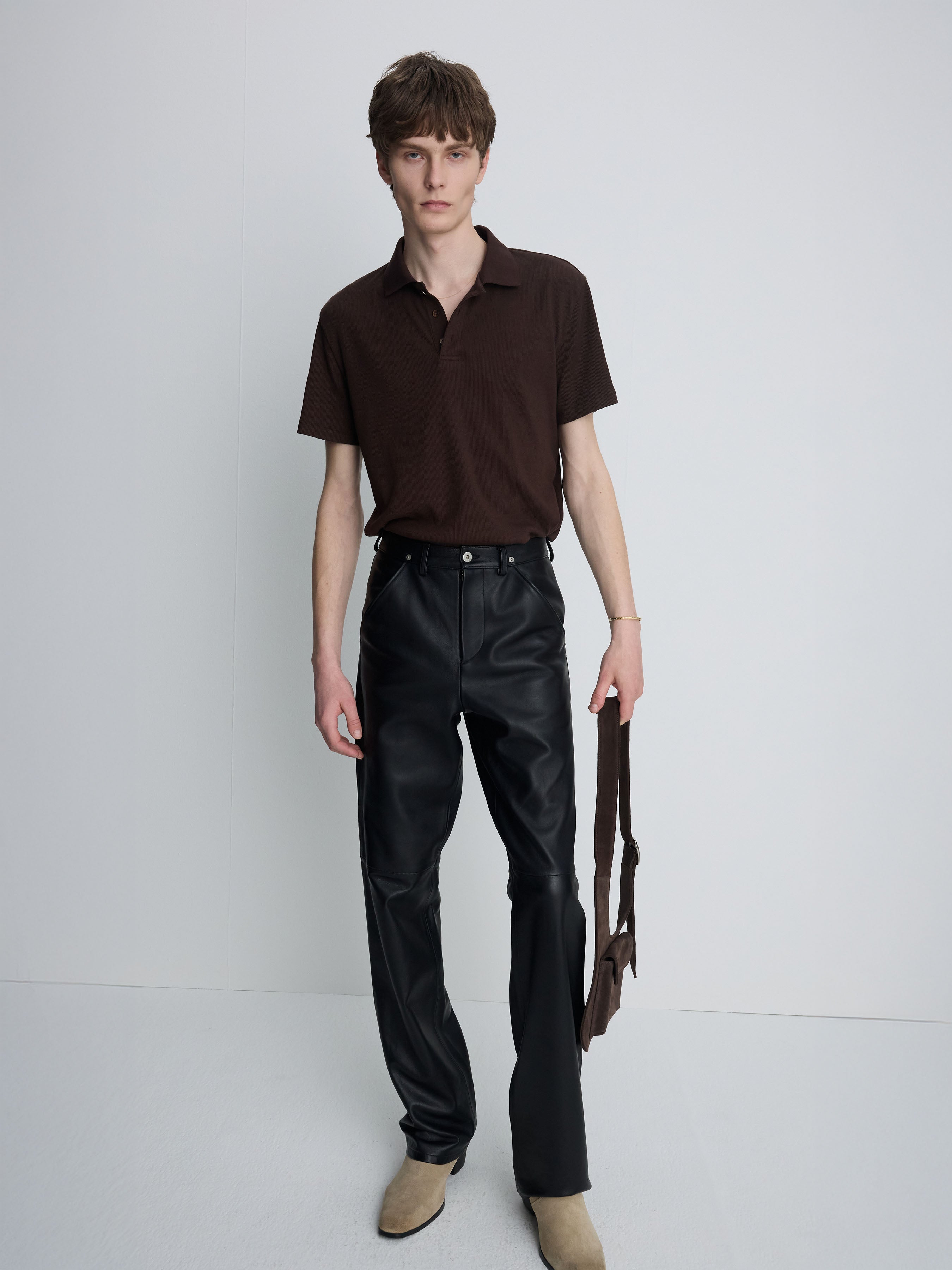 (2026/06/09 Open) SOFT RIBBED POLO SHIRT_ BROWN