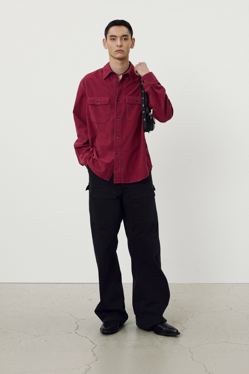 Wide-Leg Garment Washed Cargo Pants_ Faded Black