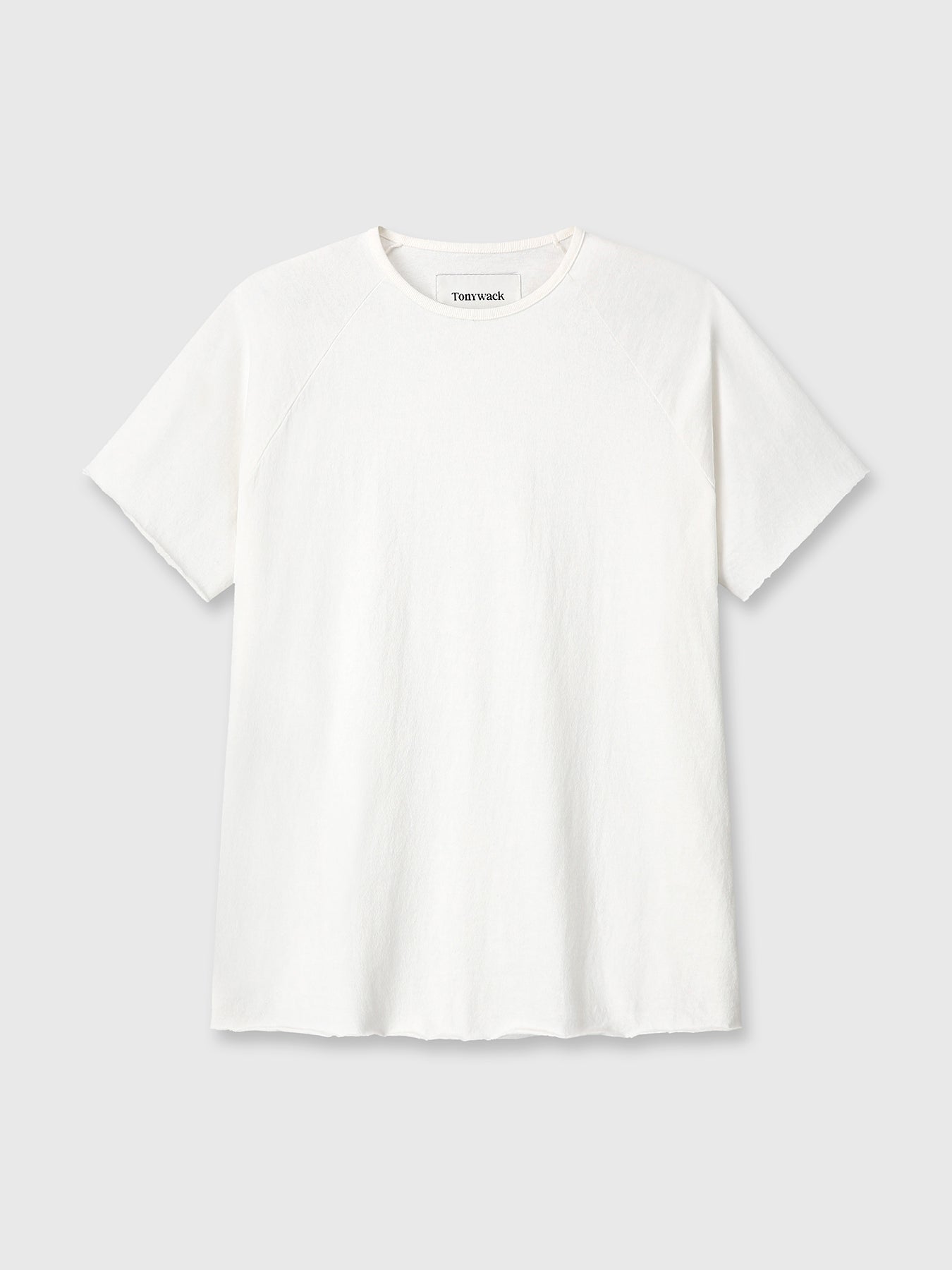 RAW EDGE WASHED T-SHIRT_ OFF WHITE