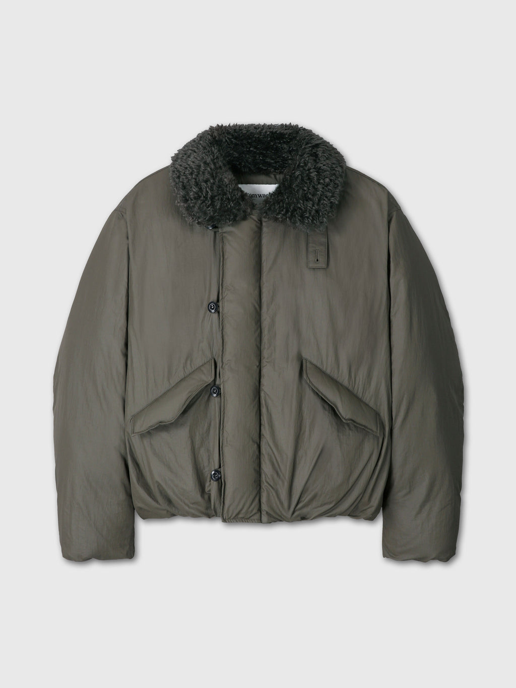 SHEARLING COLLAR PUFFER BLOUSON_ OLIVE