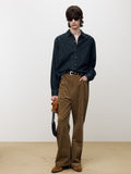 WASHED DENIM WESTERN SHIRT_ DARK BLUE