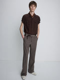 TROPICAL WOOL FLARED TROUSERS_ TAUPE