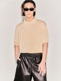 Silk Tencel High Guage Polo Knit_ Royal Beige