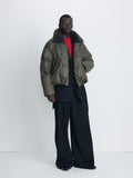SHEARLING COLLAR PUFFER BLOUSON_ OLIVE
