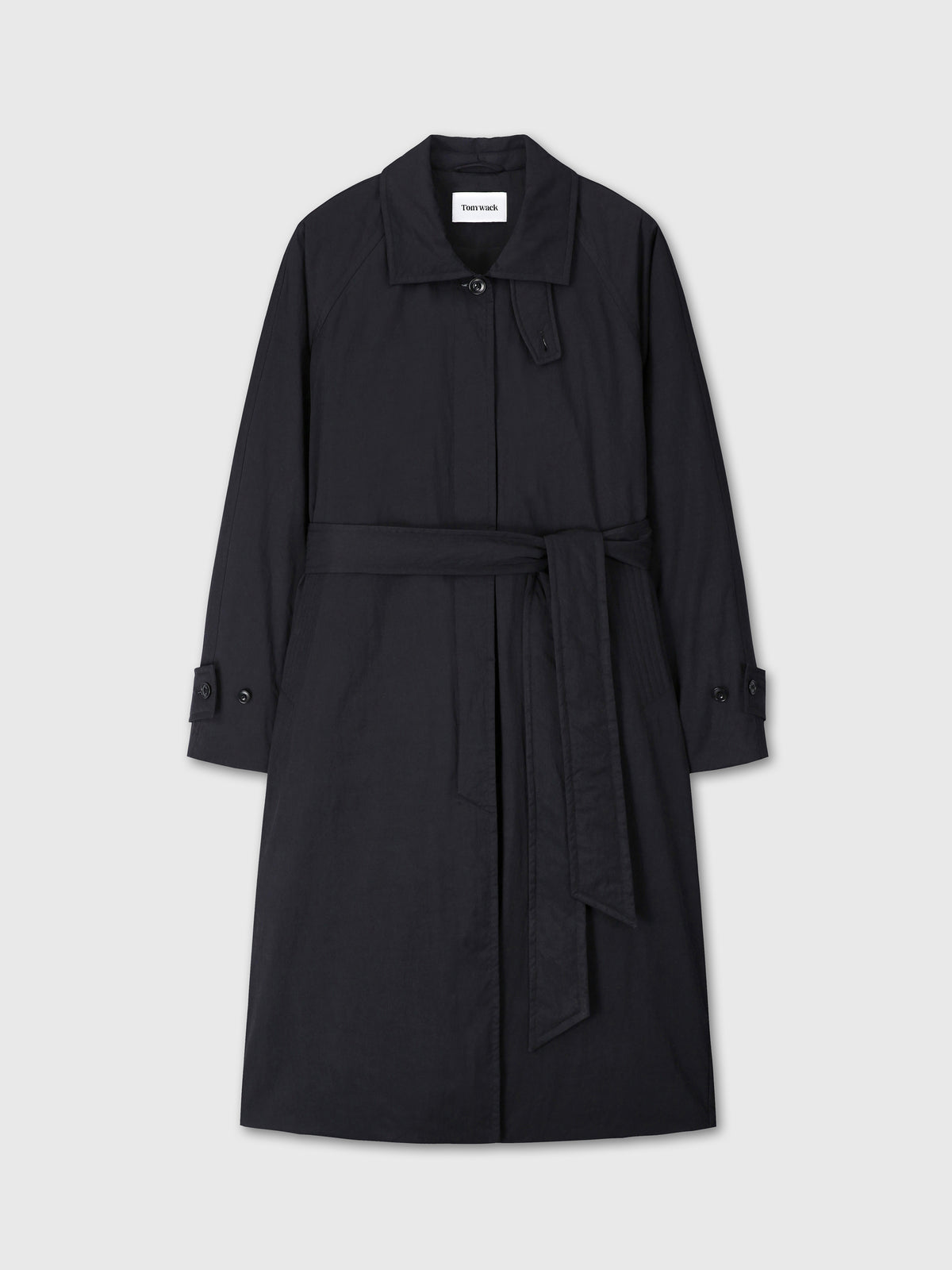 (W) TAILORED TRENCH PUFFER COAT_ BLACK