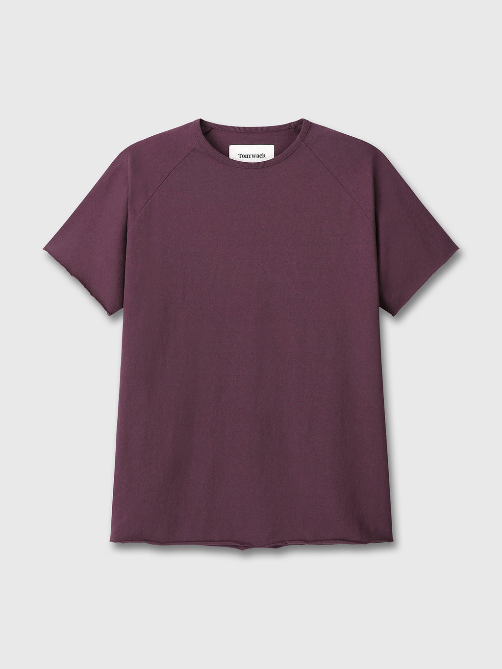 RAW EDGE WASHED T-SHIRT_ BURGUNDY