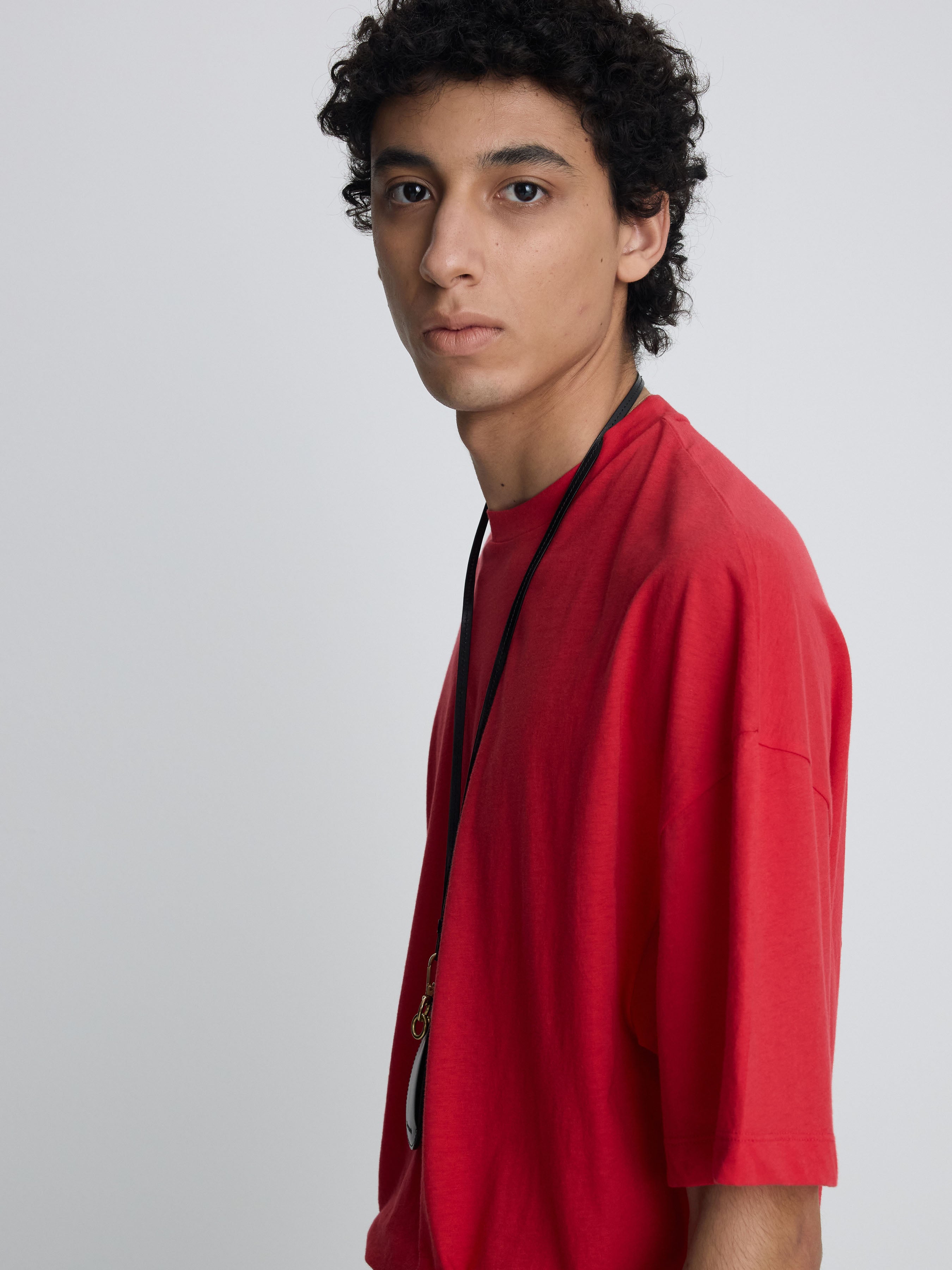 COTTON CASHMERE RELAXED T-SHIRT_ RED