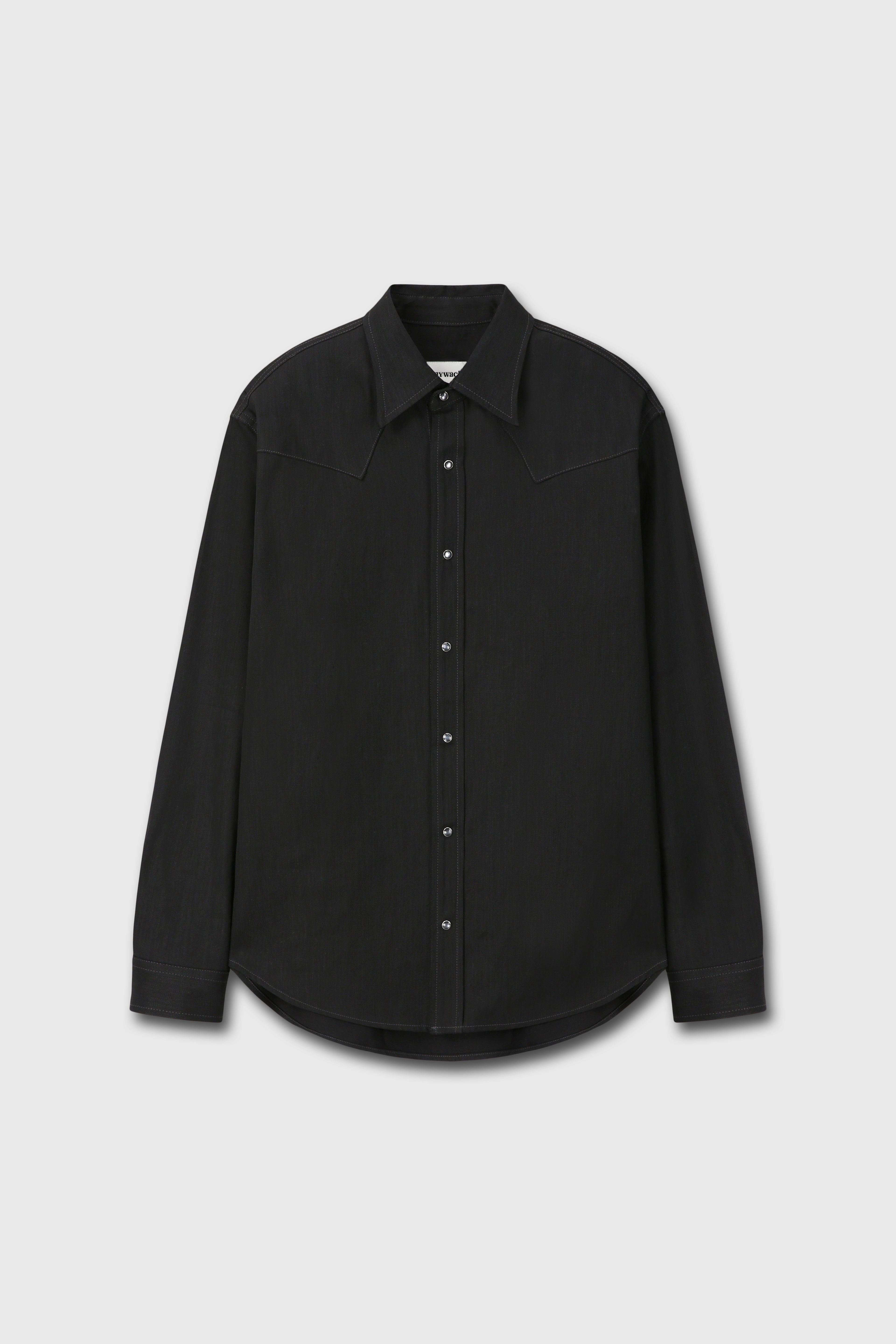 RAW DENIM WESTERN SHIRT_ BLACK