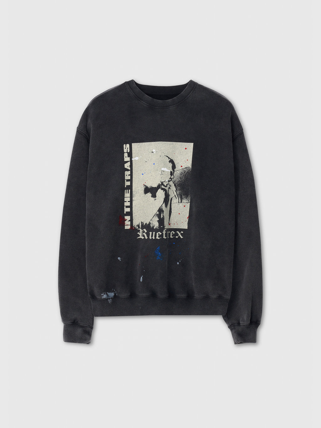 Rueflex Hand-Painted Sweatshirt_ Faded Black