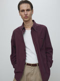 SILK COTTON GARMENT-DYED SHIRT_ FADED BURGUNDY