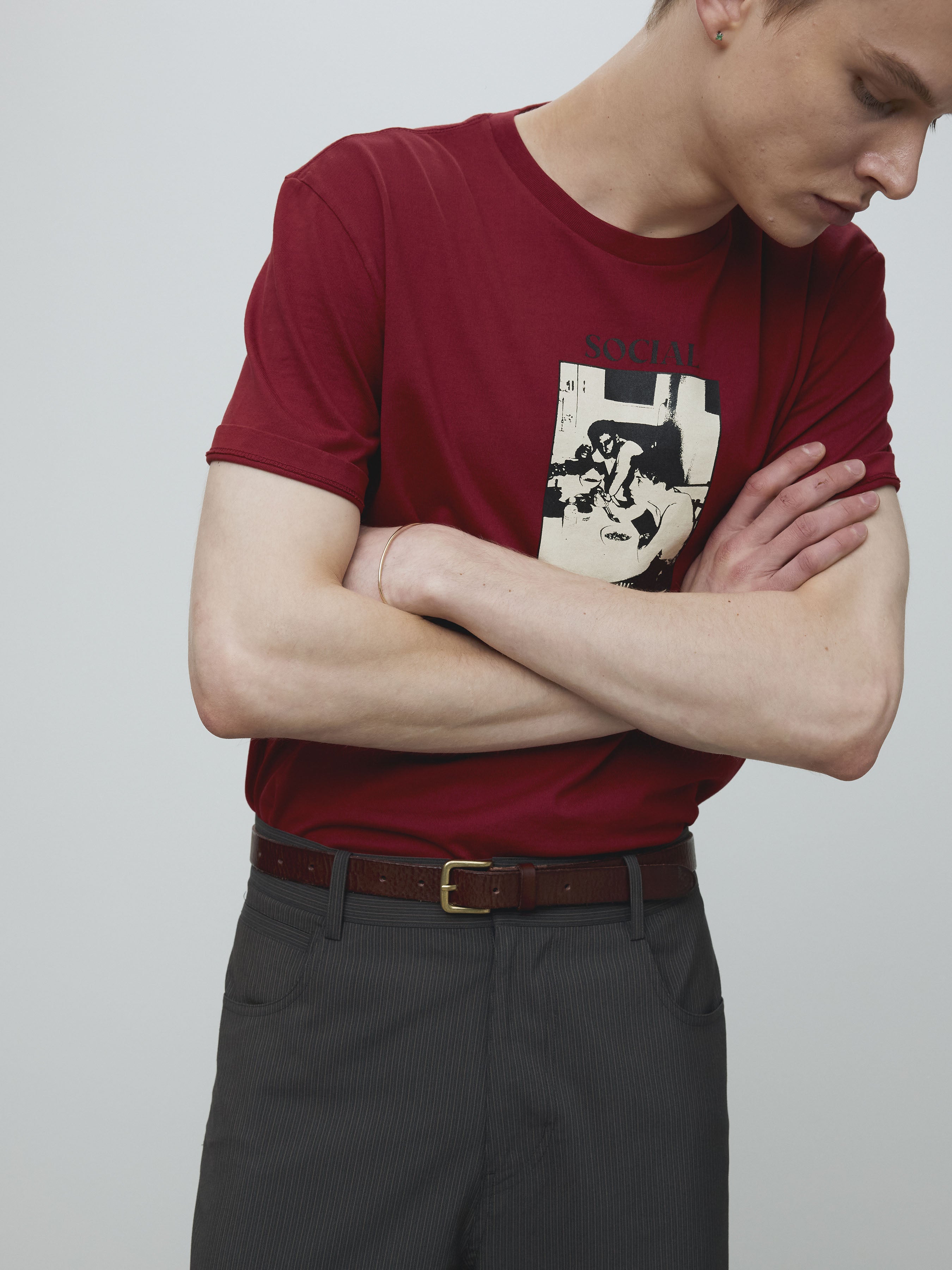 SOCIAL DISTORTION GARMENT DYED T-SHIRT_ RED PIGMENT