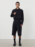 Wool Twill Hidden Pocket Shirt_ Black