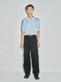 High Gauge Silk Cotton Polo Knit_ Baby Blue