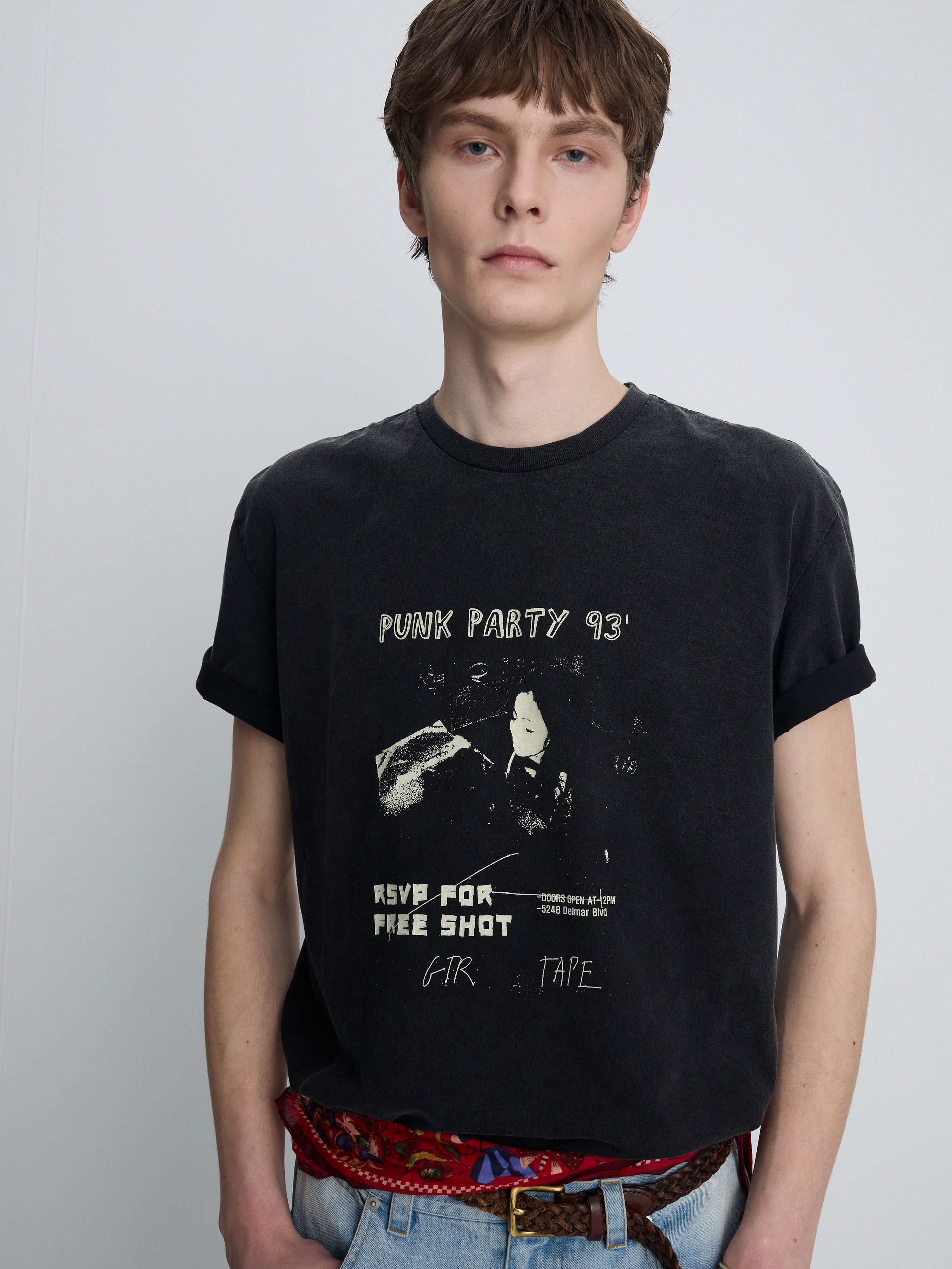 GARMENT-DYED RSVP T-SHIRT_ FADED CARBON