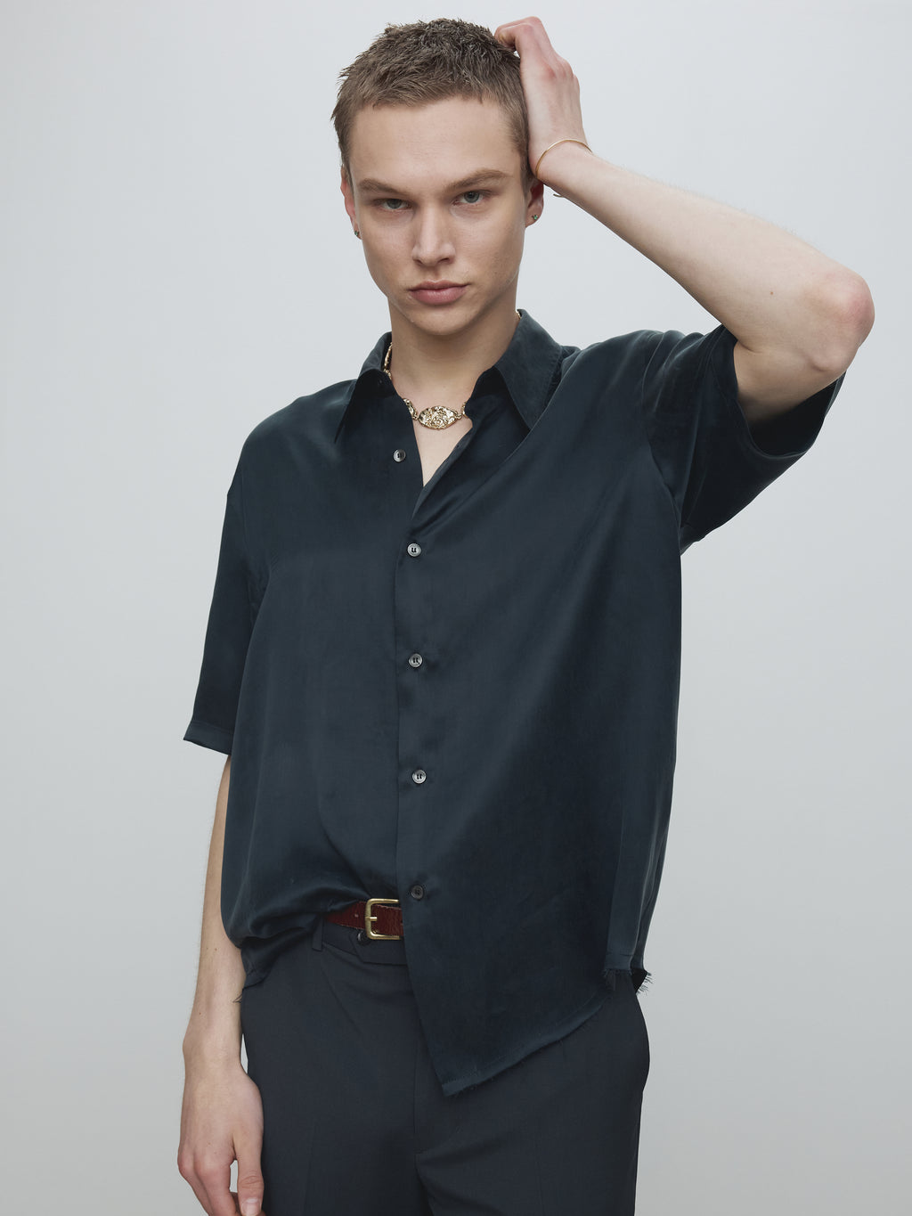 FLUID CUPRO SHIRT (JAPANESE FABRIC)_ NAVY