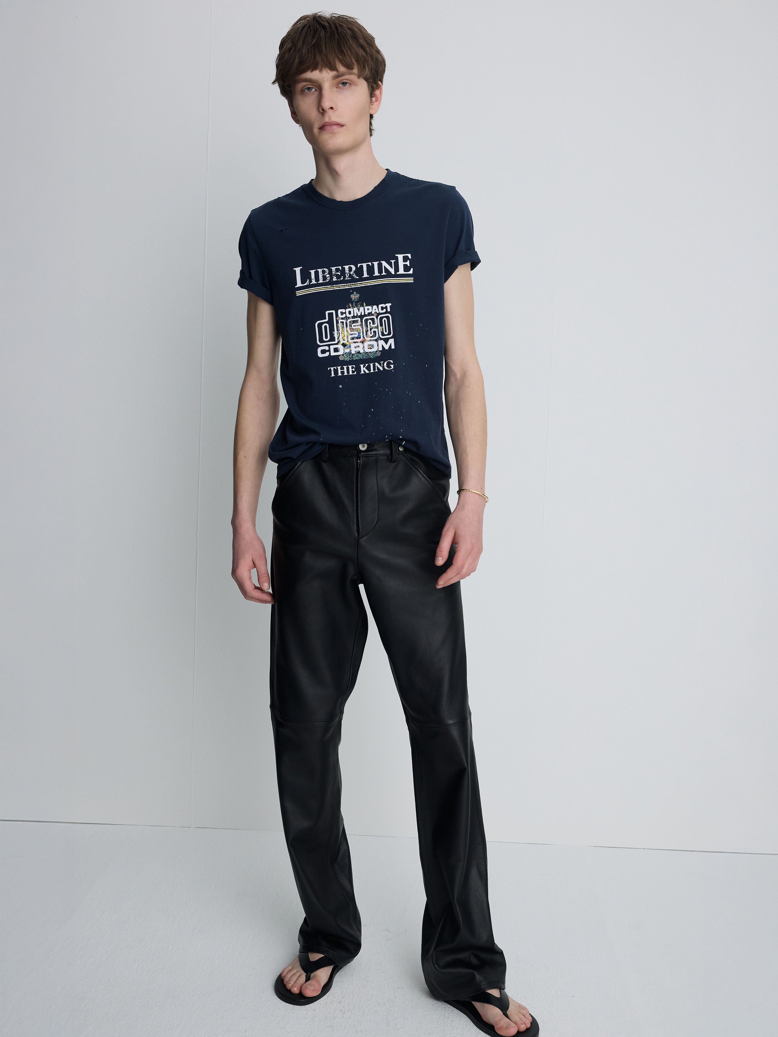 DISTRESSED LIBERTINE T-SHIRT_ NAVY