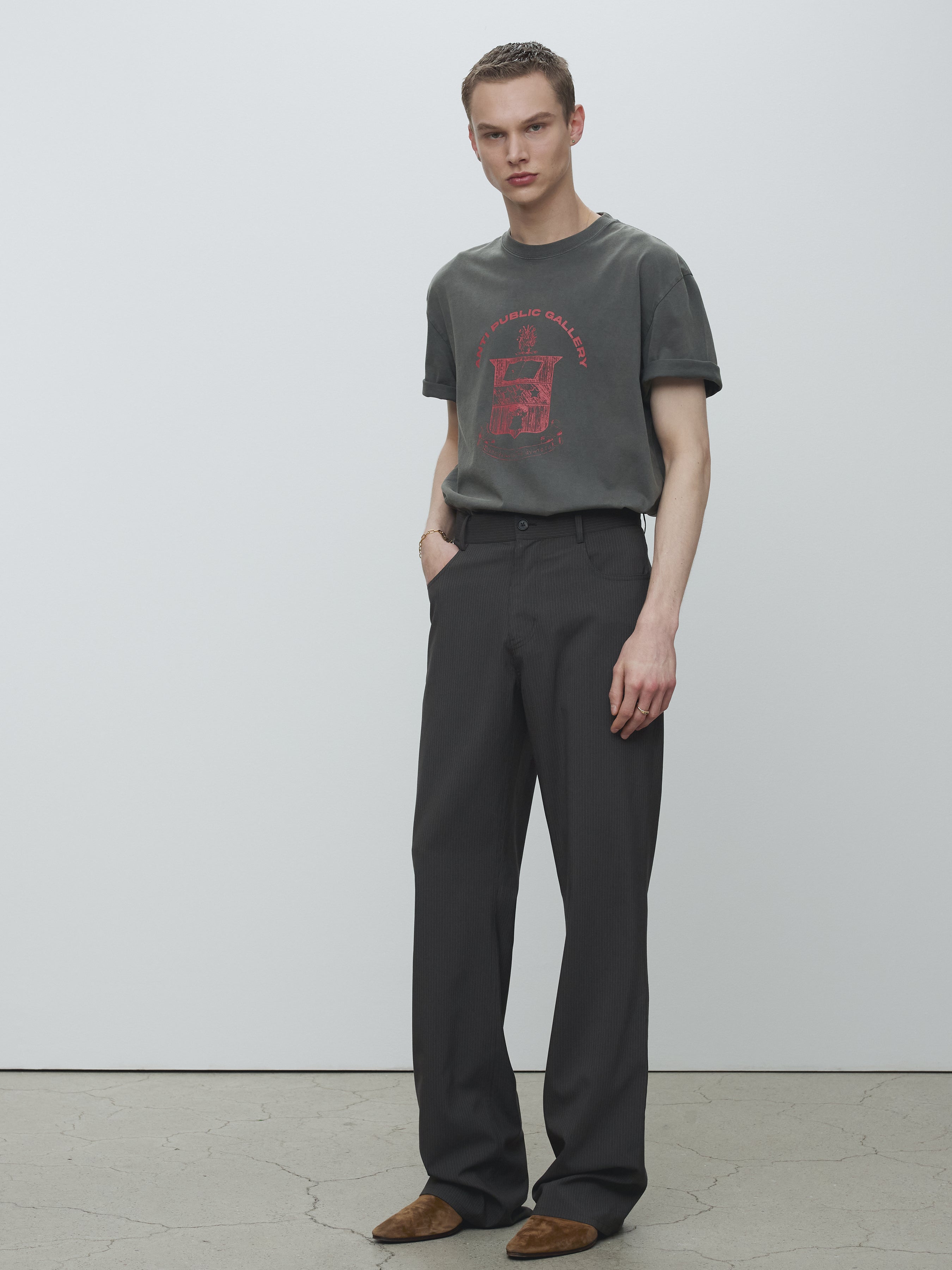 ANTI GALLERY GARMENT DYED T-SHIRT_ FADED CHARCOAL
