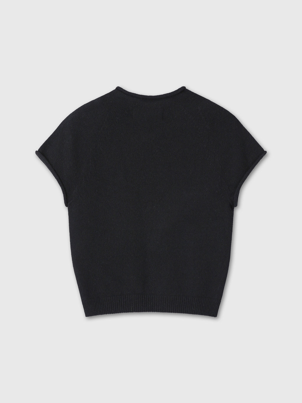 (W) SUPERFINE WOOL CROPPED SWEATER_ BLACK