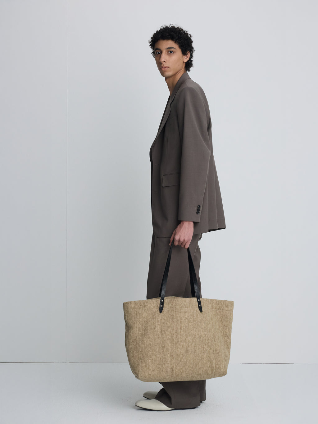 TROPICAL WOOL RELAXED BLAZER_ TAUPE