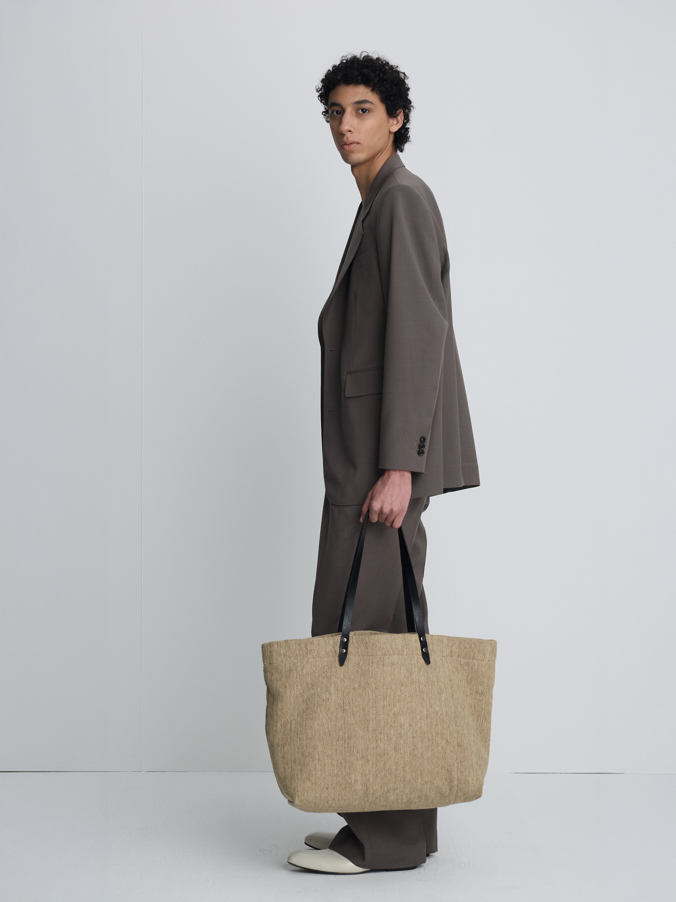TROPICAL WOOL RELAXED BLAZER_ TAUPE